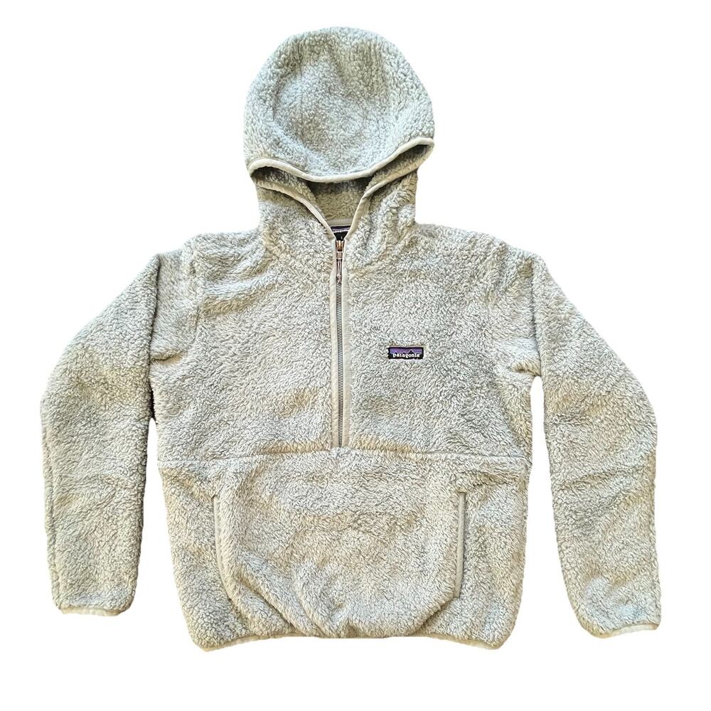 Patagonia Los Gatos Hooded 1/2 Zip Women's S Blue Sherpa Fleece Sweatshirt 25245